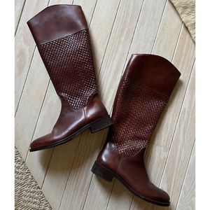 Sesto Meucci Woven Leather Knee High Boots - 9W